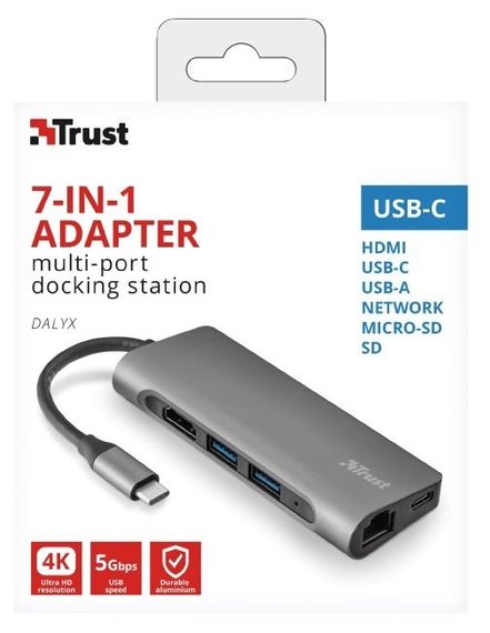 USB-хаб Trust DALYX 7-IN-1 USB-C ALUMINIUM (23775_TRUST) | Зображення 2