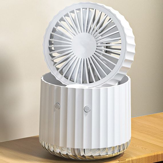 Настільний вентилятор Rapid Cooling 3in1 з водяним охолодженням і підсвічуванням 1200 mAh White | Зображення 1