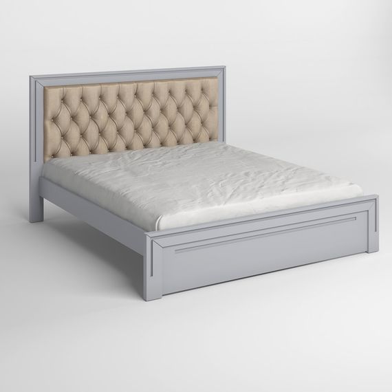 Двоспальне дерев&#039;яне ліжко Mebigrand Торонто Т3 Світло-сірий (RAL7040)/Аляска 23 (бежевий) 160х190 см (MBG-7522) | Зображення 1