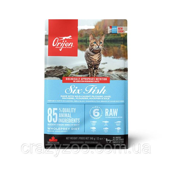Сухий корм для кошенят та котів Orijen Six Fish Cat & Kitten з рибою 340 г o28134