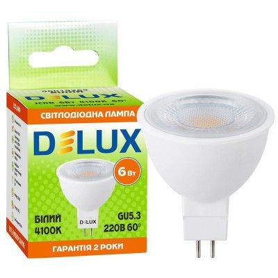 Лампочка Delux JCDR 6Вт 4100K 220В GU5.3 (90019265) | Зображення 2