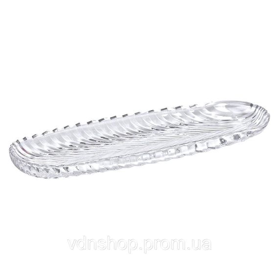 Блюдо сервірувальне 39х13.5х2.5 см скляне для закусок канапе фруктів HP-YH-13 | Зображення 5