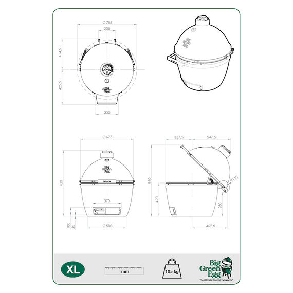 Керамічний вугільний гриль XL Big Green Egg (AXLHD / 117649) Код: 003005 | Зображення 5
