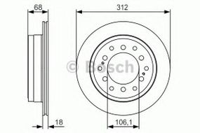 Диск гальмівний BOSCH 0986479S36 на TOYOTA FJ CRUISER (GSJ1_)
