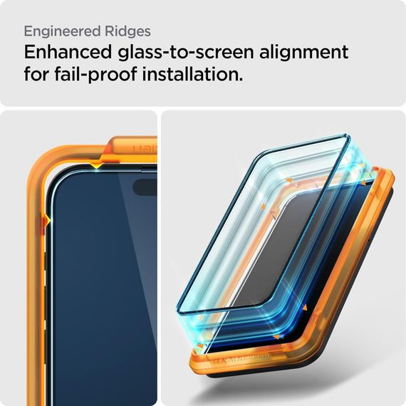 Скло захисне Spigen Apple iPhone 15 Plus Glas.tR AlignMaster FC Black (2P) (AGL06886) | Зображення 8