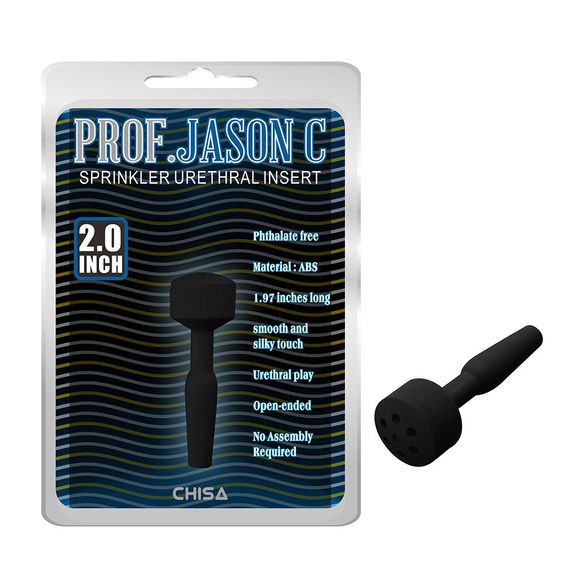 Катетер уретральний чоловічий Chisa Prof.Jason C Sprinkler Urethral Insert, чорний Sex Aura