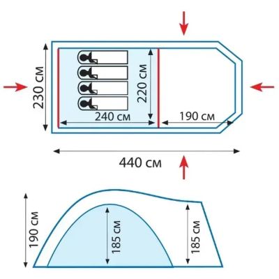 Палатка Tramp Anaconda 4 (v2) green (UTRT-078) | Зображення 6