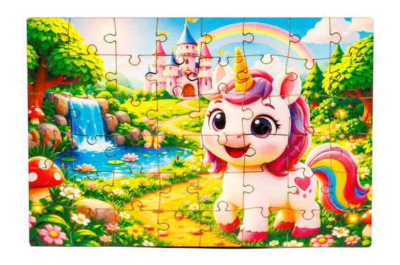 Пазл дерев'яний Puz-05002 Єдиноріг, А5 в тубусі PuzzleOk | Зображення 2