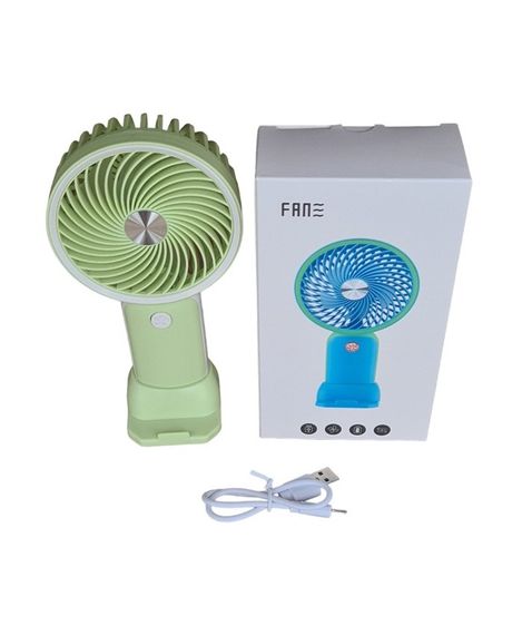 Вентилятор ручний Mini Fan HX09-1 акумуляторний з підставкою для телефону Салатовий з білим | Зображення 2