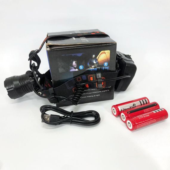 Налобный фонарик с регулируемым ремешком X-Balong, Налобный фонарик с влагозащитой GS-88 | Зображення 9