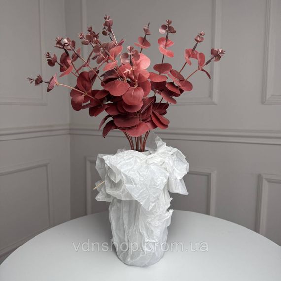 Букет евкаліпту штучний для декору 5шт/уп. Колір: бордовий LP-85 | Зображення 1