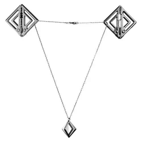 Затискачі для сосків з легкою підвіскою LOCKINK Adjustable Nipple Clamps with Light Pendant Сірий One Size | Зображення 2