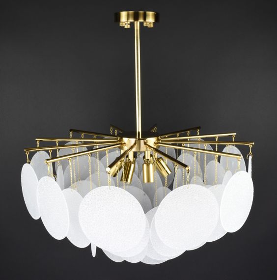 Люстра стельова на 6 лампочок 27510 Латунь 62-92х62х62 см. | Зображення 2