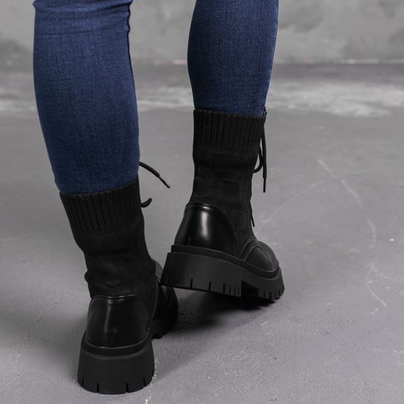 Ботинки женские Fashion Horseshoe 3368 39 размер 25 см Черный | Зображення 6