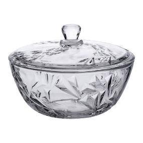 Салатниця скляна з кришкою 24 см під кришталь HP-YH-62