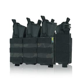 Съемная передняя панель к плитоноске с подсумками под 3 магазина черный мультикам