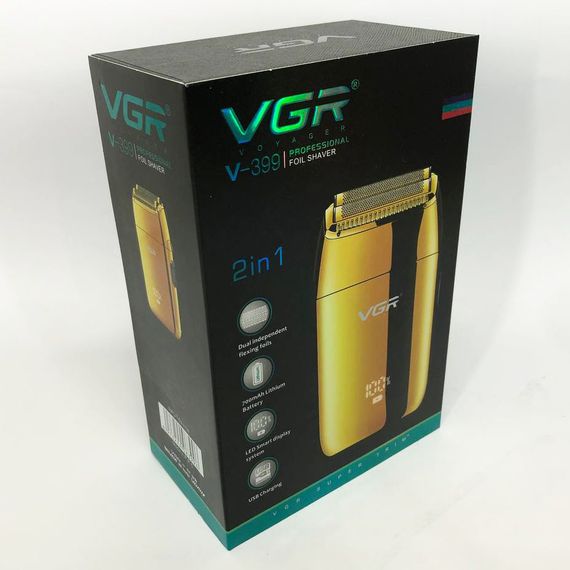 Професійний шейвер VGR V-399 GOLD, бездротова електробритва, бритва триммер для бороди | Зображення 4