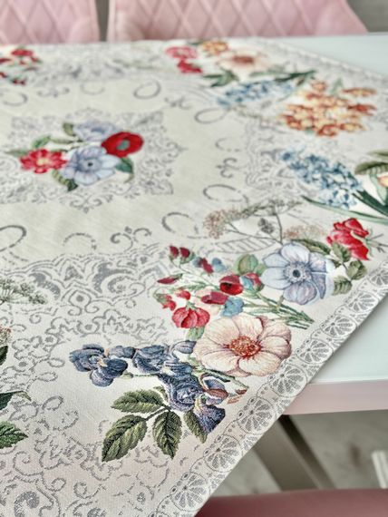 Скатертина гобеленова MANDALAS FLOWERS Limaso, 97х100, Квадратна, Повсякденний, Без люрексу, 40% поліестер, 60% бавовна, Гобелен | Зображення 5