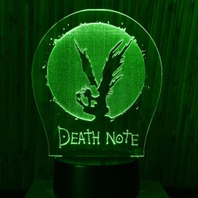Акриловый светильник-ночник Тетрадь Смерти зеленый tty-n000302
