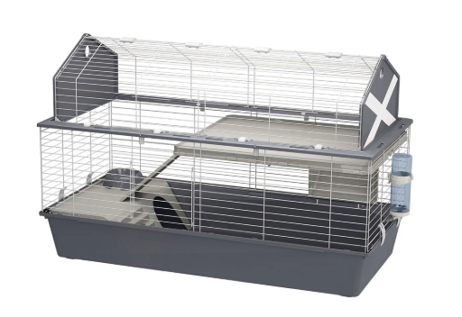 Ferplast BARN 120 продумана та укомплектована двоповерхова клітка для кролика та середніх гризунів
