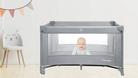 Дитяче складне ліжечко-манеж Moby-System Happy Traveller Basic з розкладним матрацом, сумкою, коліщатками та бічним виходом, 126 x | Зображення 5