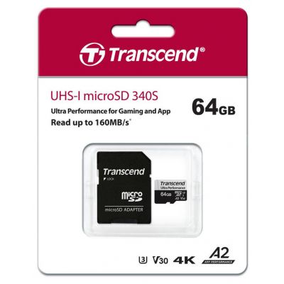 Карта памяти Transcend 64GB microSDXC class 10 UHS-I U3 A2 (TS64GUSD340S) | Зображення 2