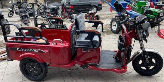 Электротрицикл Crosser CARGO 10 1000W 60V 32Ah, грузовой электроскутер с кузовом до 250 кг Червоний | Зображення 3