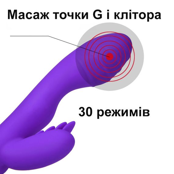 Вибратор - rabbit для двойной стимуляции ( красный, AAA) | Зображення 8