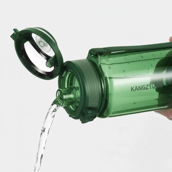 Пляшка KANGZYUAN 700 мл — Зелена Tritan BPA-free, ударостійка, спортивна з ергономічною кришкою | Зображення 1