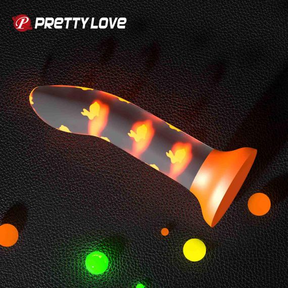 Фаллоимитатор на присоске Pretty Love Magical Nightfall, светящийся в темноте, 17 х 3.3 Sex Aura | Зображення 1