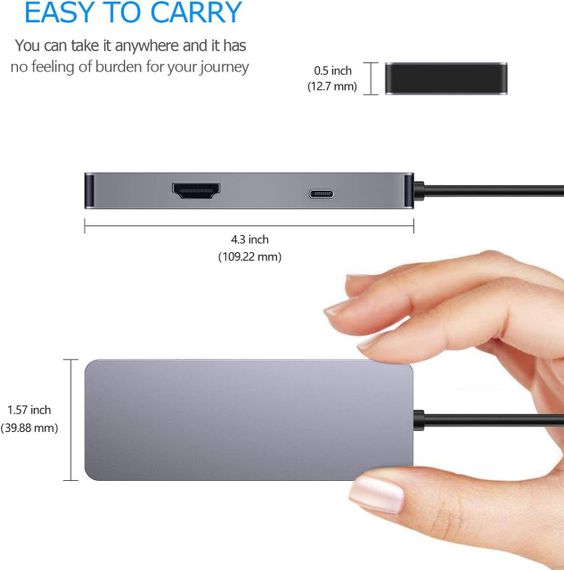 Хаб USB-C 4в1, концентратор з HDMI 4K, USB 3.0, кардрідером SD/TF, OTG, адаптер док-станція для MacBook, Samsung DeX, Huawei | Зображення 5