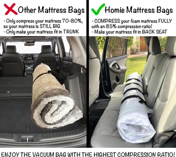 Вакуумный пакет для хранения перевозки вещей герметичный компрессионный большой чехол для матраса многоразовый | Зображення 2