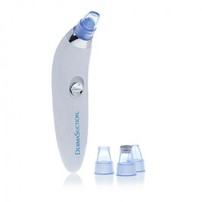 Вакуумный очиститель Derma suction DS Vacuum для профессиональной чистки кожи и пор лица - легкий компактный удобный прибор в использовании + 4 насадки, Белый