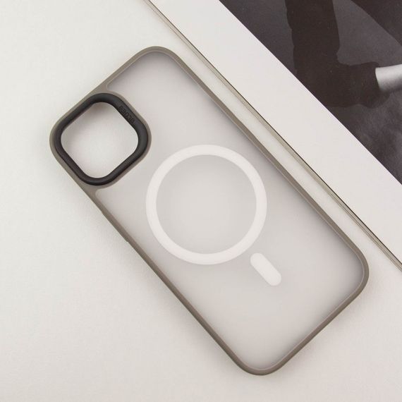 TPU+PC чохол Blueo Skin Friendly Frosted with MagSafe для Apple iPhone 15 (6.1") Сірий | Зображення 1