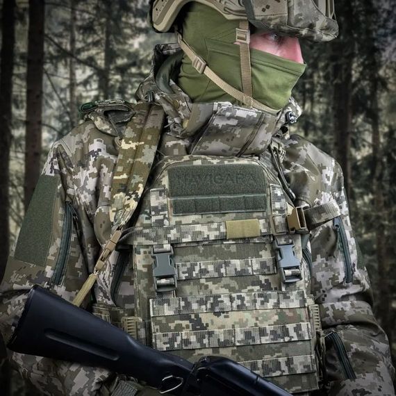 Ремінь для зброї  триточковий H&K карабіном та широким наплічником піксель | Зображення 2