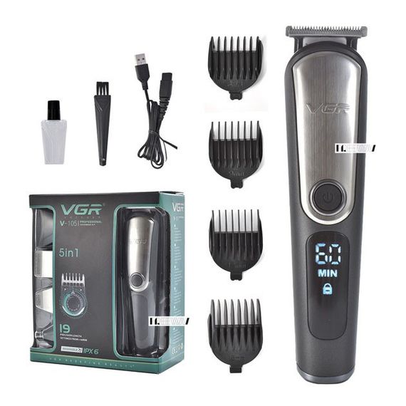 Професійний акумуляторний бездротовий триммер-стилізатор VGR V-105 для волосся та бороди 5 в 1 | Зображення 3