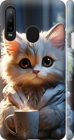 Чохол на Samsung Galaxy A8S Білий кіт "5646m-1636-2448"