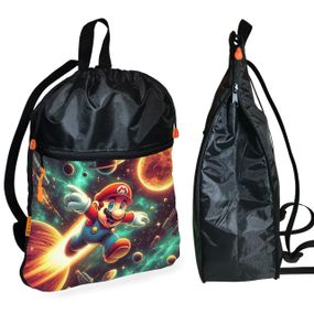 Рюкзак-мешок для обуви,спортивной формы Супер Марио "Super Mario" детская сумка для сменки (01310)