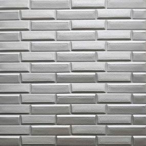 3D панель самоклеюча кладка срібло 770х700х5 мм (034) SW-00000217