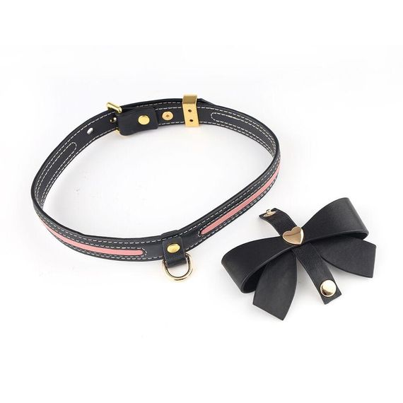 Поводок LOCKINK SEVANDA Love Heart Butterfly Leather Collar Set - Black sexstyle | Зображення 1