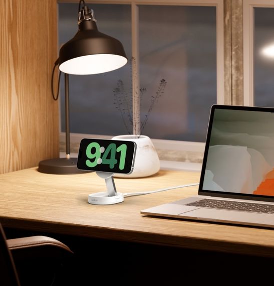 Зарядний пристрій Belkin бездротовий 15Вт Magnetic Stand Qi2, білий (WIA008BTWH) | Зображення 9