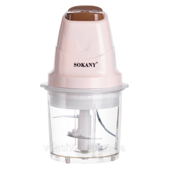 Чоппер измельчитель с чашей на 0.7 л кухонный электрический 250 Вт бежевый Sokany SK-06009BE