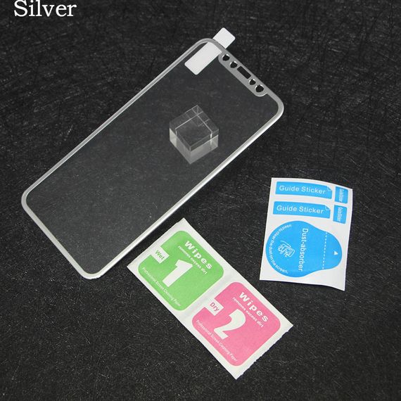 3D Metall захисне скло для iPhone X/XS 5.8" - Silver | Зображення 3
