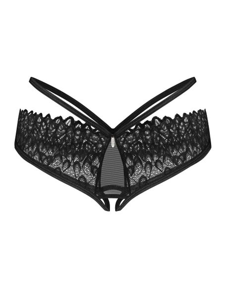 Трусики з вирізом Obsessive Donarella otwarte Чорні XL/2XL | Зображення 5