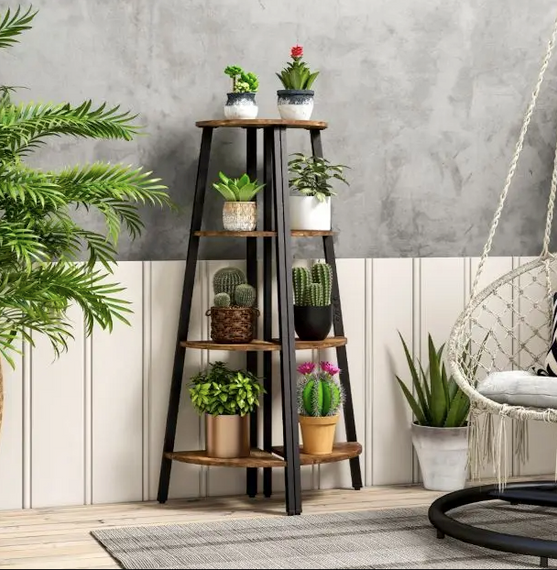 Этажерка Costway Leo угловая в стиле Loft | Зображення 3