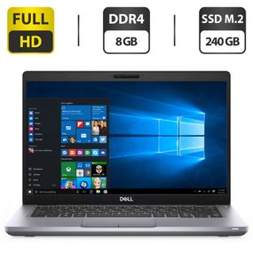Ультрабук Б-клас Dell Latitude 5411 / 14" (1920x1080) IPS / Intel Core i7-10850H (6 (12) ядра по 2.7 - 5.1 GHz) / 8 GB DDR4 / 240 GB SSD M.2 / Intel UHD Graphics / WebCam / Windows 10 б/в