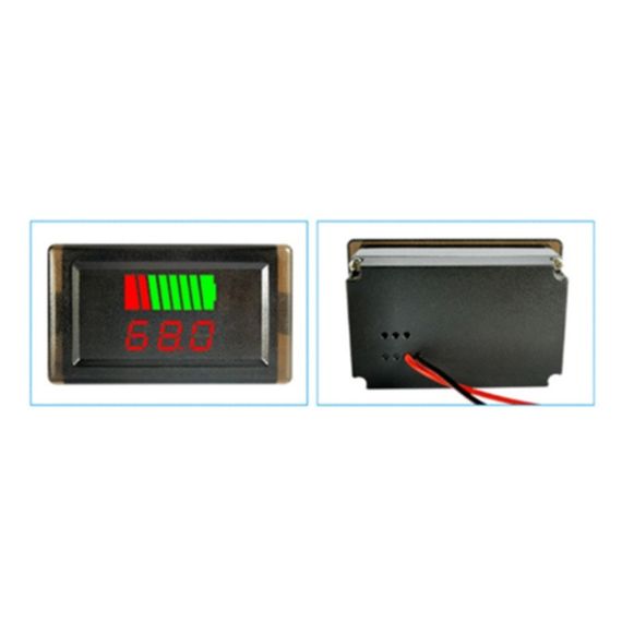 Вольтметр влагозащищенный цифровой 4,2-60V с индикатором уровня для свинцово-кислотного акб