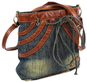 Джинсова сумка Fashion jeans bag темно-синя