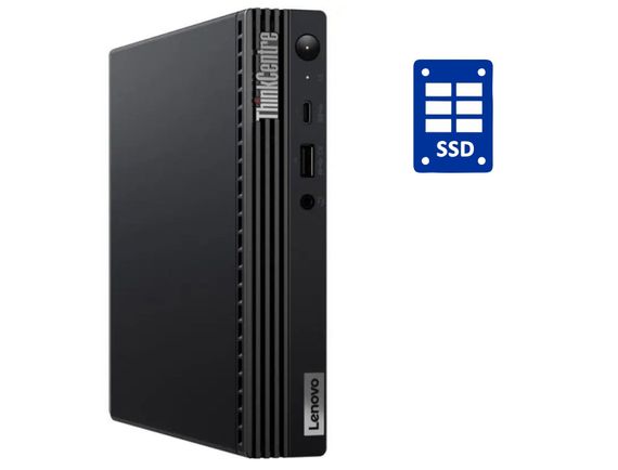 Неттоп Lenovo ThinkCentre M70q USFF / Intel Celeron G5905T (2 ядра по 3.3 GHz) / 4 GB DDR4 / 128 GB SSD + 750 GB HDD / Intel UHD Graphics 610 б/у
