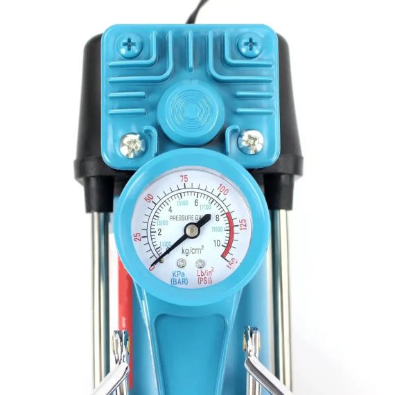 Автомобільний компресор AD 636060 2-поршневий 12 V з набором інструментів для ремонту шин у кейсі, зелений | Зображення 4